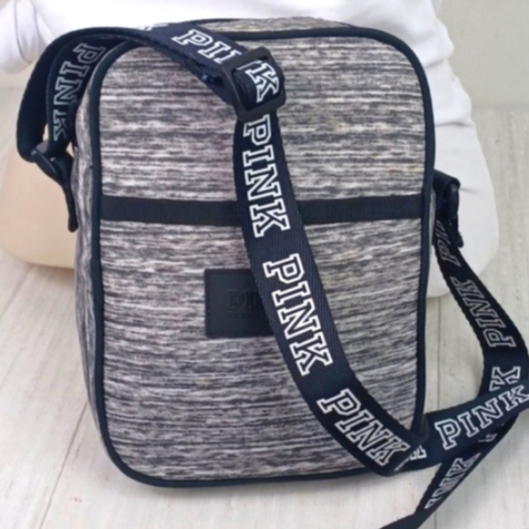 Victoria's Secret Handbags - ♥️SOLD♥️PINK VICTORIA'S SECRET Gray & Black Cool Crossbody Utility Bag Like New!